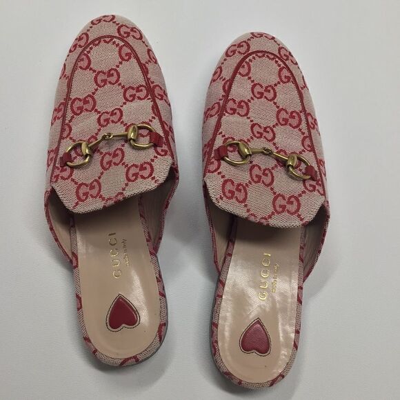Gucci Princetown Horsebit Mule – Red Hearts Canvas EU 36 - Picture 9 of 17
